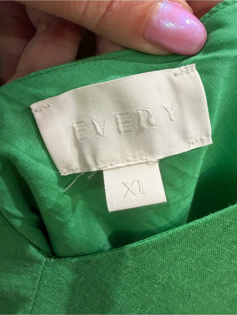 Every (Dillards) | Green V-Neck Long Sleeve Dress - Picture 4 of 9